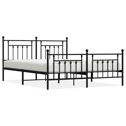 Bed Frame | Black | Powder-Coated Steel | 183x213 cm | Bed Frame