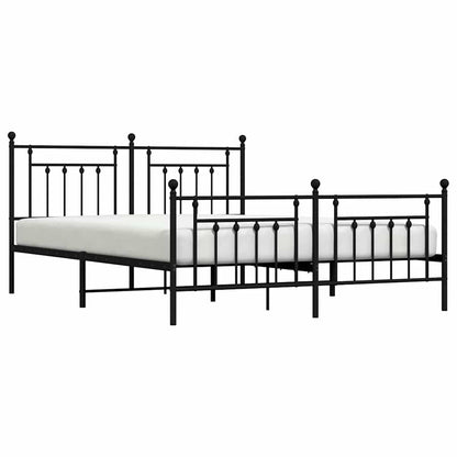 Bed Frame | Black | Powder-Coated Steel | 183x213 cm | Bed Frame
