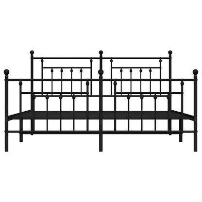 Bed Frame | Black | Powder-Coated Steel | 183x213 cm | Bed Frame