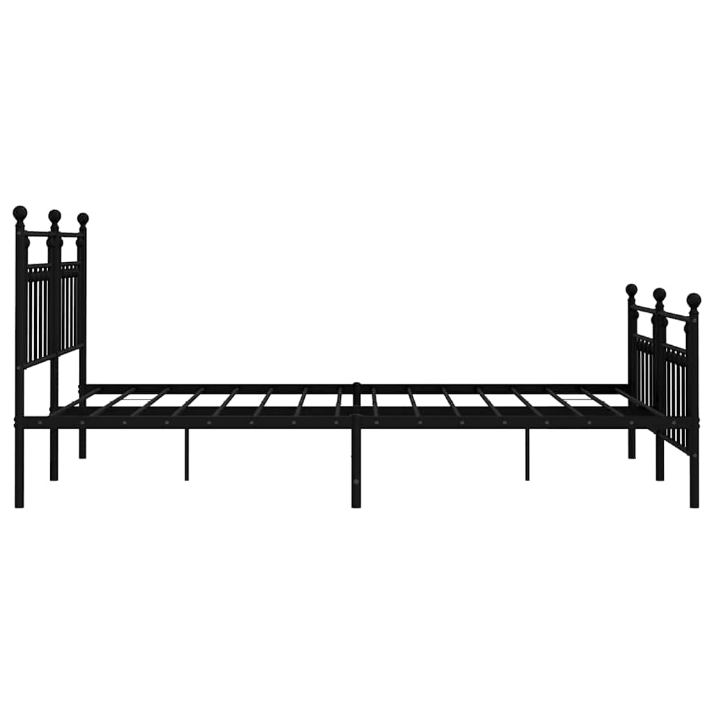 Bed Frame | Black | Powder-Coated Steel | 183x213 cm | Bed Frame