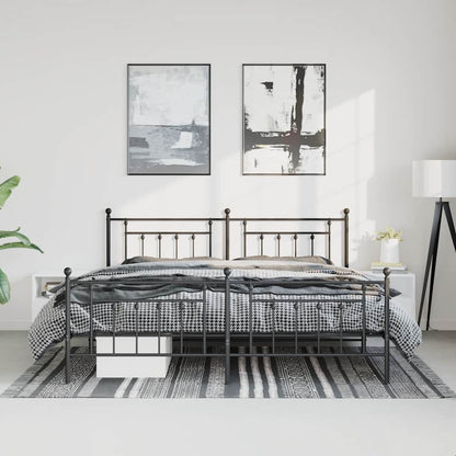 Bed Frame | Black | Steel | Double | Bed Frame | Rectangular | Industrial