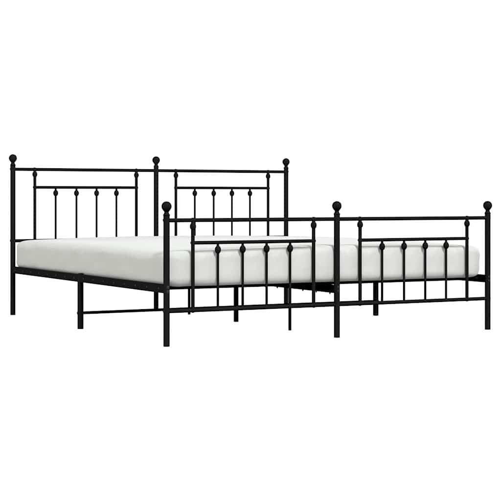 Bed Frame | Black | Steel | Double | Bed Frame | Rectangular | Industrial