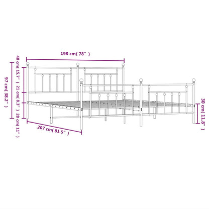 Bed Frame | Black | Steel | Double | Bed Frame | Rectangular | Industrial