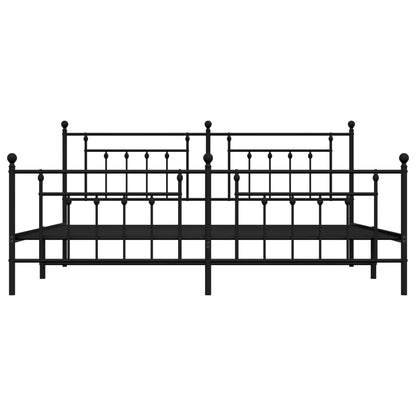 Bed Frame | Black | Powder-Coated Steel | 200x200 cm | Bed Frame