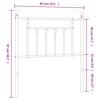 Metal Replace Headboard Black 80 cm