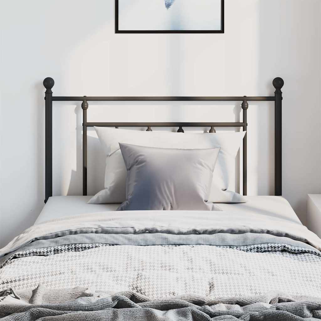 Metal Replace Headboard Black 100 cm