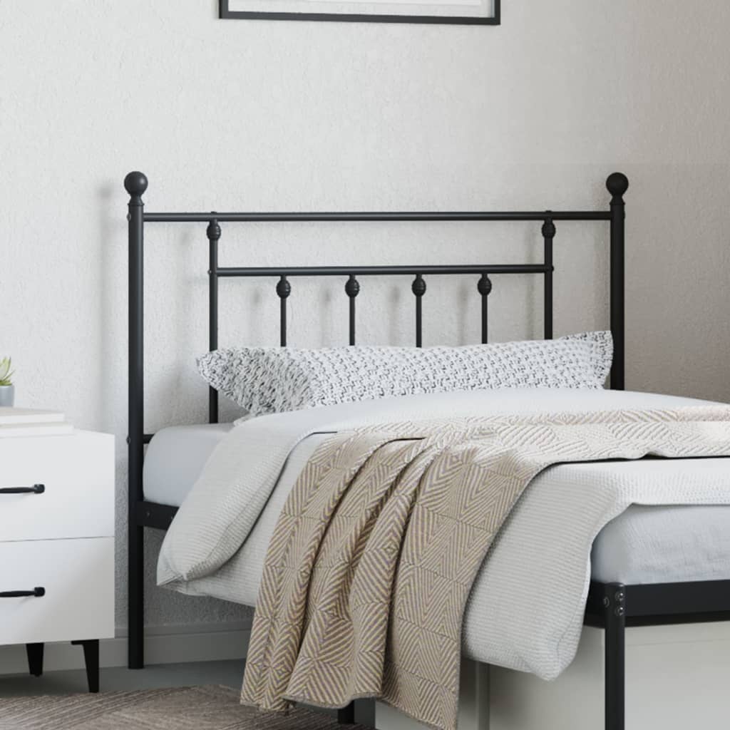 Metal Replace Headboard Black 107 cm