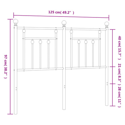 Metal Replace Headboard Black 120 cm