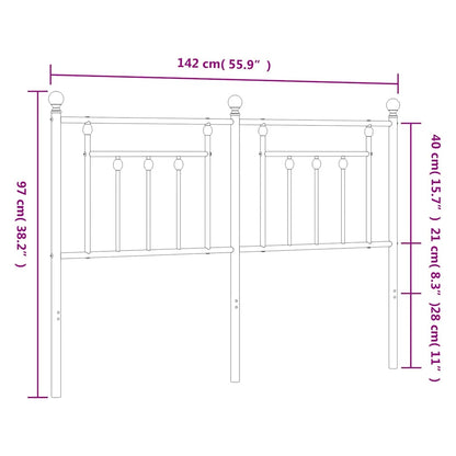 Metal Replace Headboard Black 135 cm