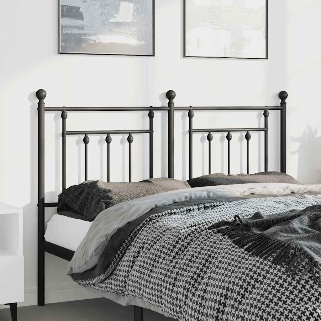 Metal Replace Headboard Black 150 cm