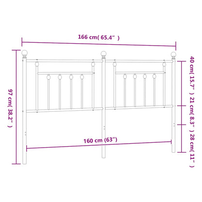 Metal Replace Headboard Black 160 cm