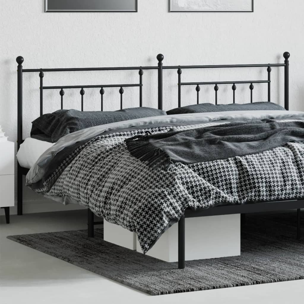 Metal Replace Headboard Black 200 cm