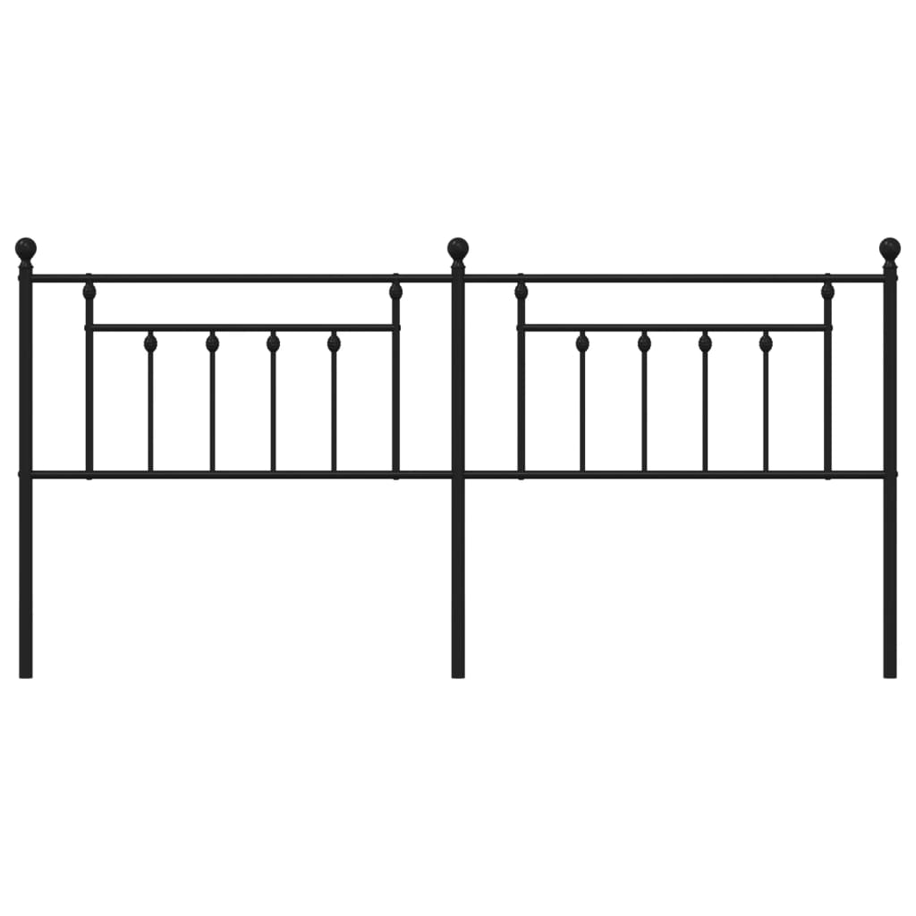 Metal Replace Headboard Black 200 cm
