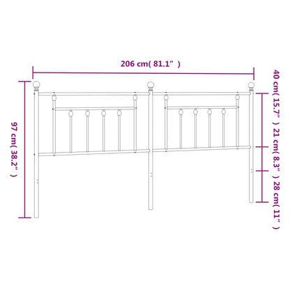 Metal Replace Headboard Black 200 cm