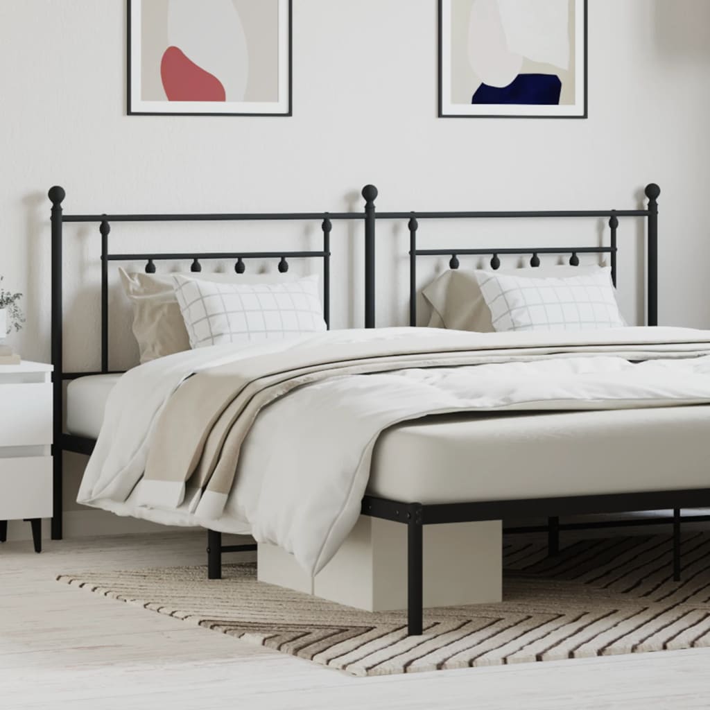 Metal Replace Headboard Black 200 cm