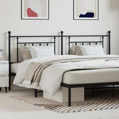 Metal Replace Headboard Black 200 cm