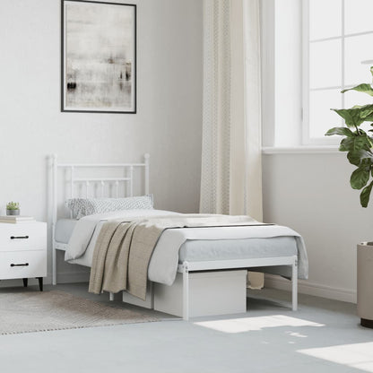 Bed Frame | White | Powder-Coated Steel | Small Single | Bed Frame