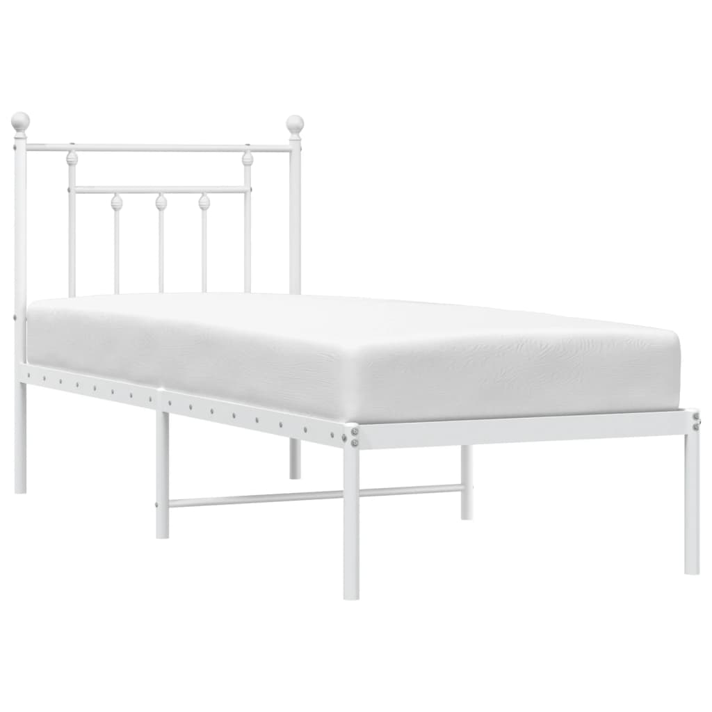 Bed Frame | White | Powder-Coated Steel | Small Single | Bed Frame