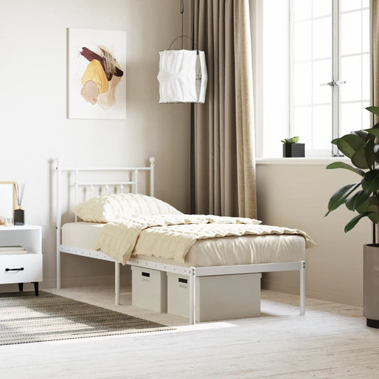 Bed Frame | White | Powder-Coated Steel | Small Single | Bed Frame