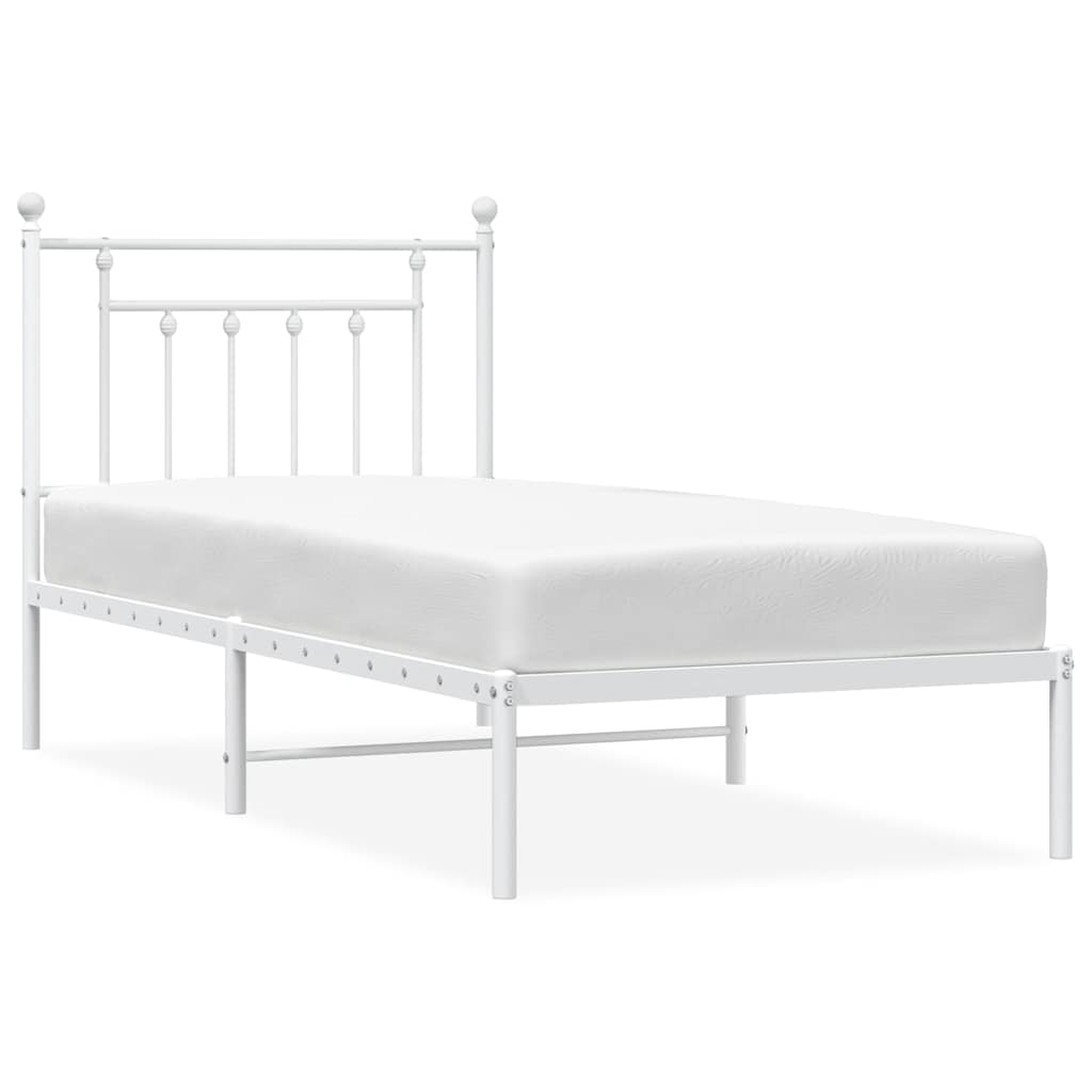 Bed Frame | White | Powder-Coated Steel | Single | Bed Frame