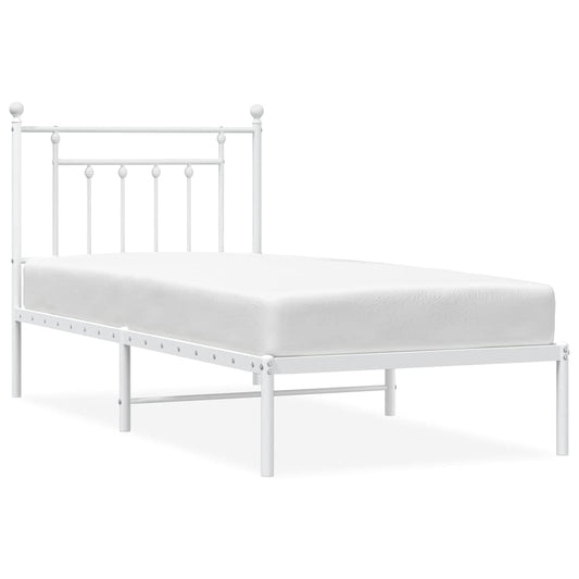 Bed Frame | White | Powder-Coated Steel | Single | Bed Frame