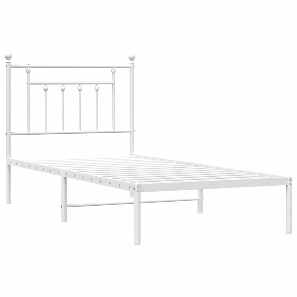 Bed Frame | White | Powder-Coated Steel | Single | Bed Frame