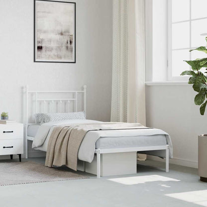 Bed Frame | White | Powder-Coated Steel | Single | Bed Frame