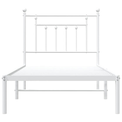 Bed Frame | White | Powder-Coated Steel | Single | Bed Frame