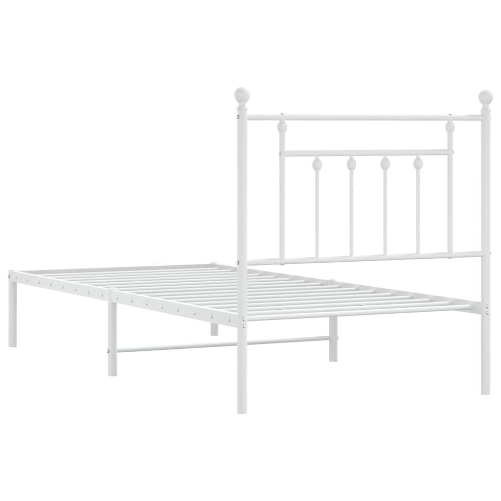 Bed Frame | White | Powder-Coated Steel | Single | Bed Frame