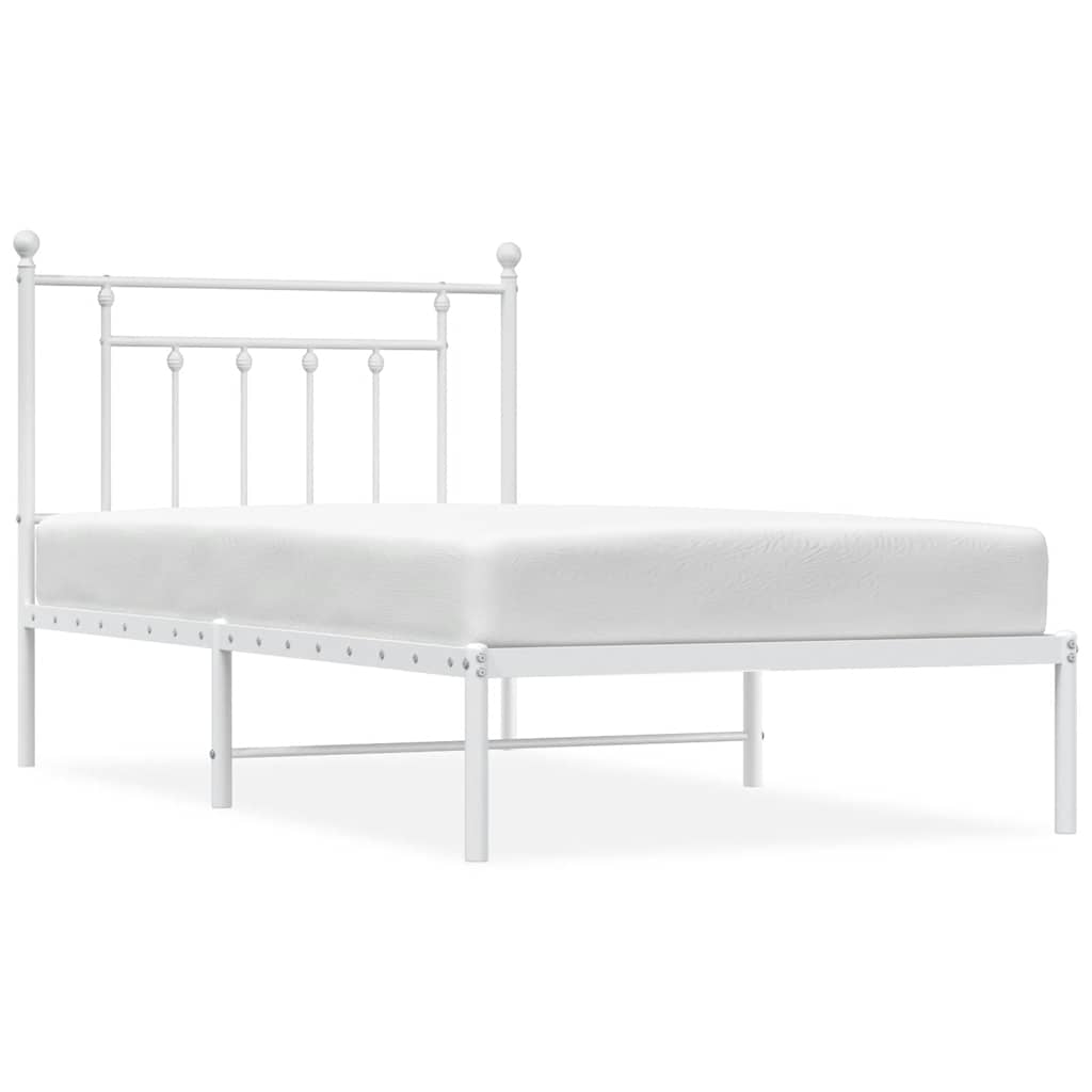 Bed Frame | White | Powder-Coated Steel | Single | Bed Frame