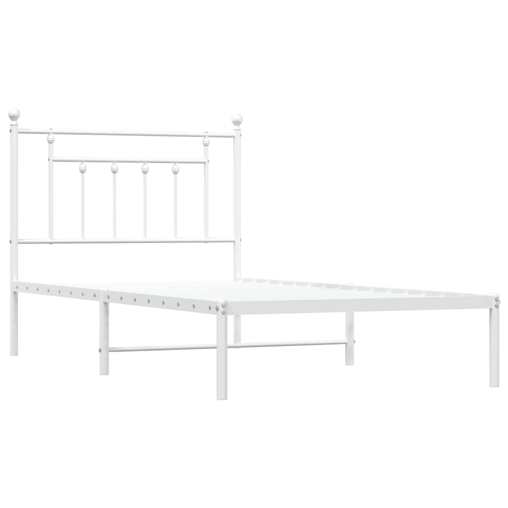 Bed Frame | White | Powder-Coated Steel | Single | Bed Frame