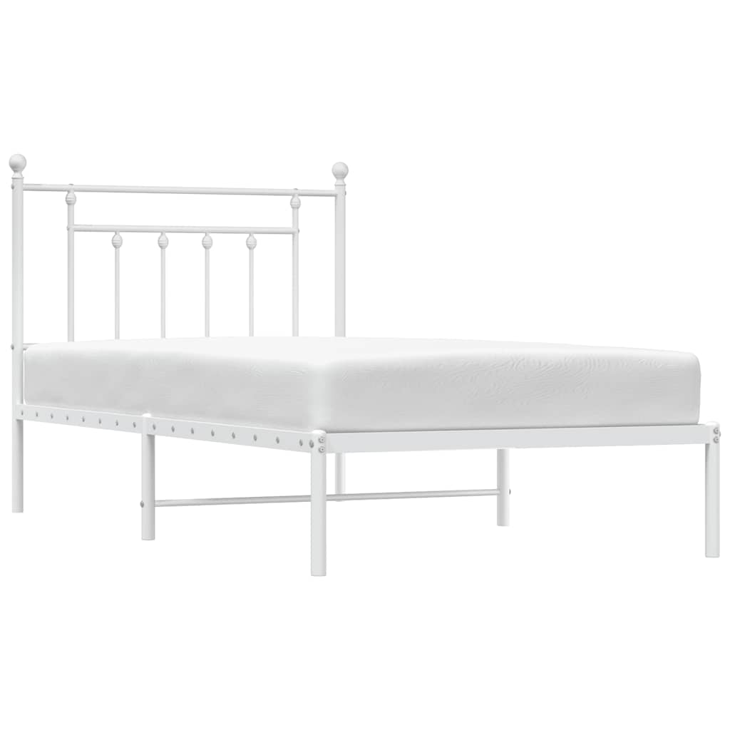 Bed Frame | White | Powder-Coated Steel | Single | Bed Frame