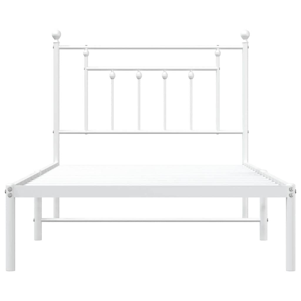 Bed Frame | White | Powder-Coated Steel | Single | Bed Frame