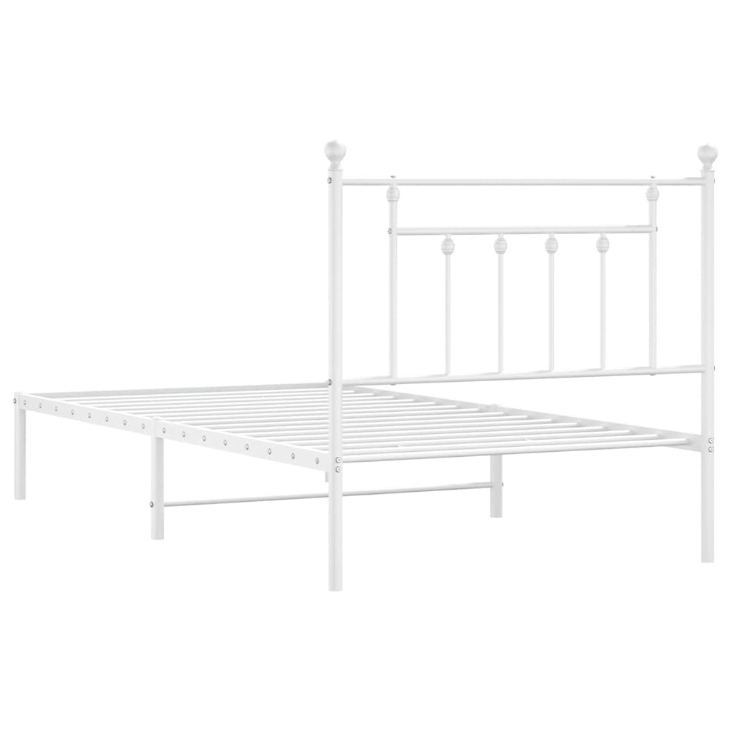 Bed Frame | White | Powder-Coated Steel | Single | Bed Frame