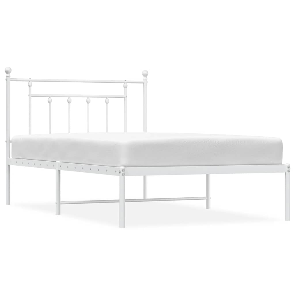 Bed Frame | White | Powder-Coated Steel | Single | Bed Frame