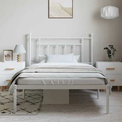 Bed Frame | White | Powder-Coated Steel | Single | Bed Frame