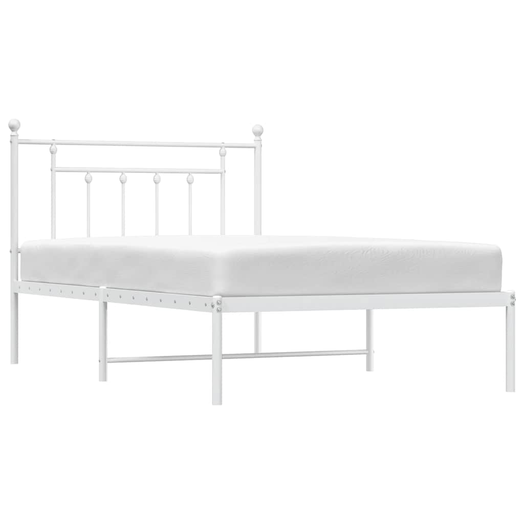 Bed Frame | White | Powder-Coated Steel | Single | Bed Frame