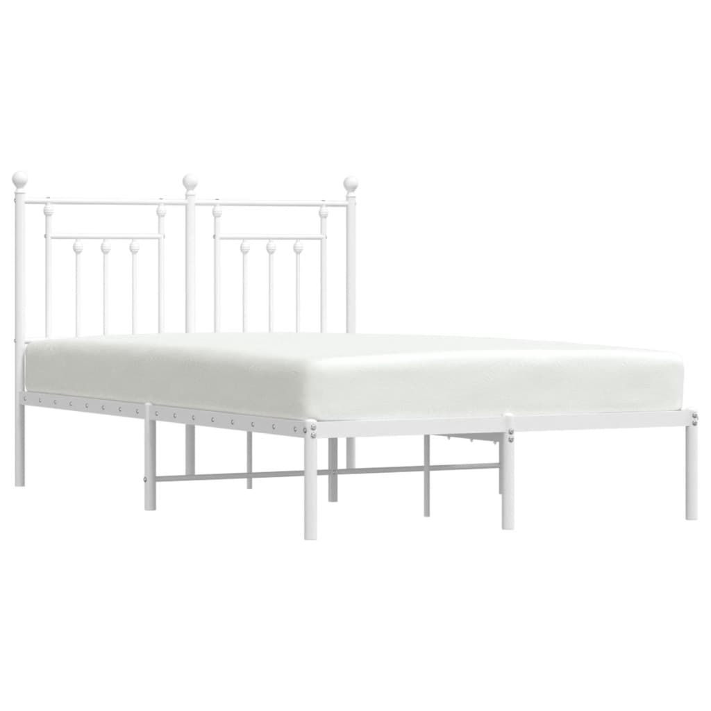 Bed Frame | White | Steel | Small Double | Bed Frame | Rectangular