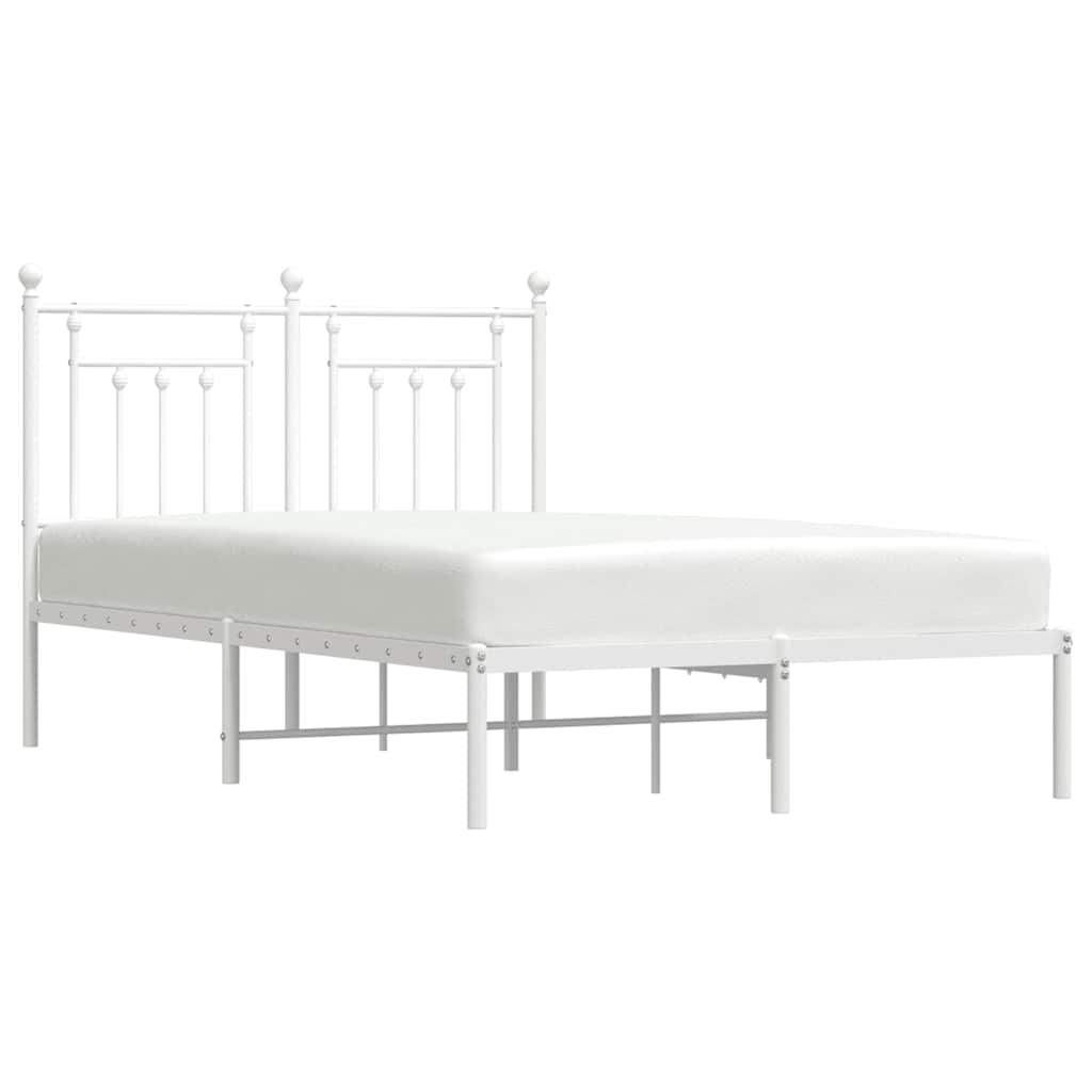 Bed Frame | White | Powder-Coated Steel | Double | Bed Frame