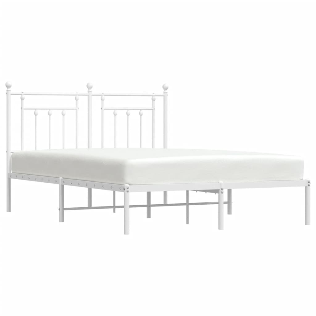 Bed Frame | White | Powder-Coated Steel | Double | Bed Frame
