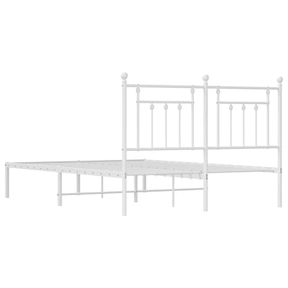 Bed Frame | White | Powder-Coated Steel | Double | Bed Frame