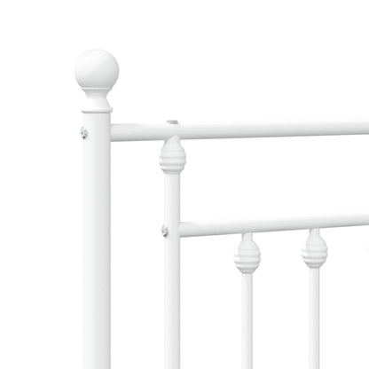 Bed Frame | White | Powder-Coated Steel | Double | Bed Frame