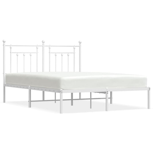 Bed Frame | White | Powder-Coated Steel | Double | Bed Frame