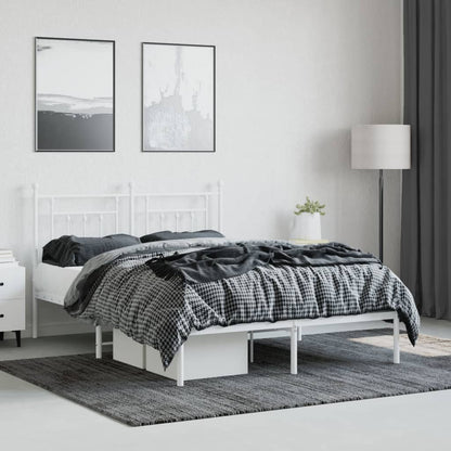Bed Frame | White | Powder-Coated Steel | Double | Bed Frame