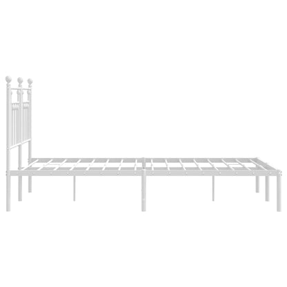 Bed Frame | White | Powder-Coated Steel | Double | Bed Frame