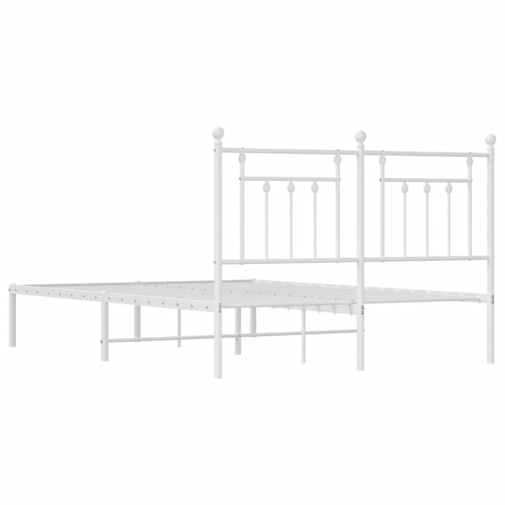 Bed Frame | White | Powder-Coated Steel | Double | Bed Frame