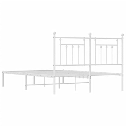 Bed Frame | White | Powder-Coated Steel | Double | Bed Frame