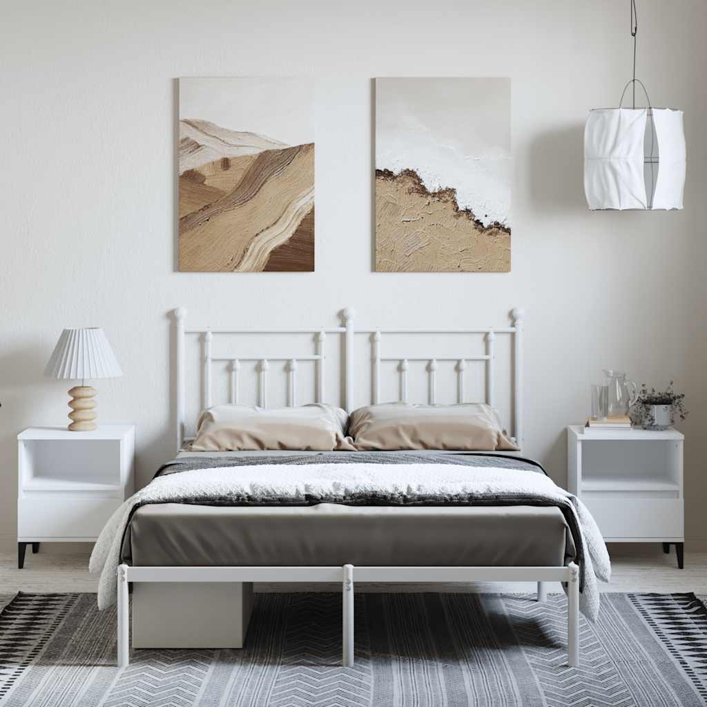 Bed Frame | White | Powder-coated steel | King Size | Bed Frame