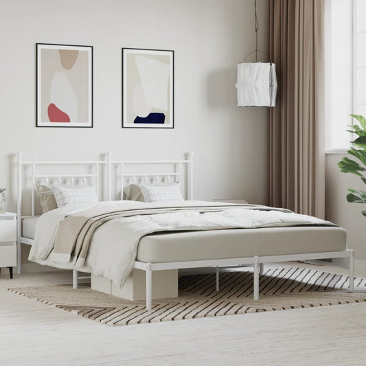 Bed Frame | White | Powder-Coated Steel | Super King | Bed Frame
