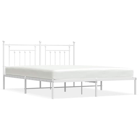 Bed Frame | White | Powder-Coated Steel | Double | Bed Frame